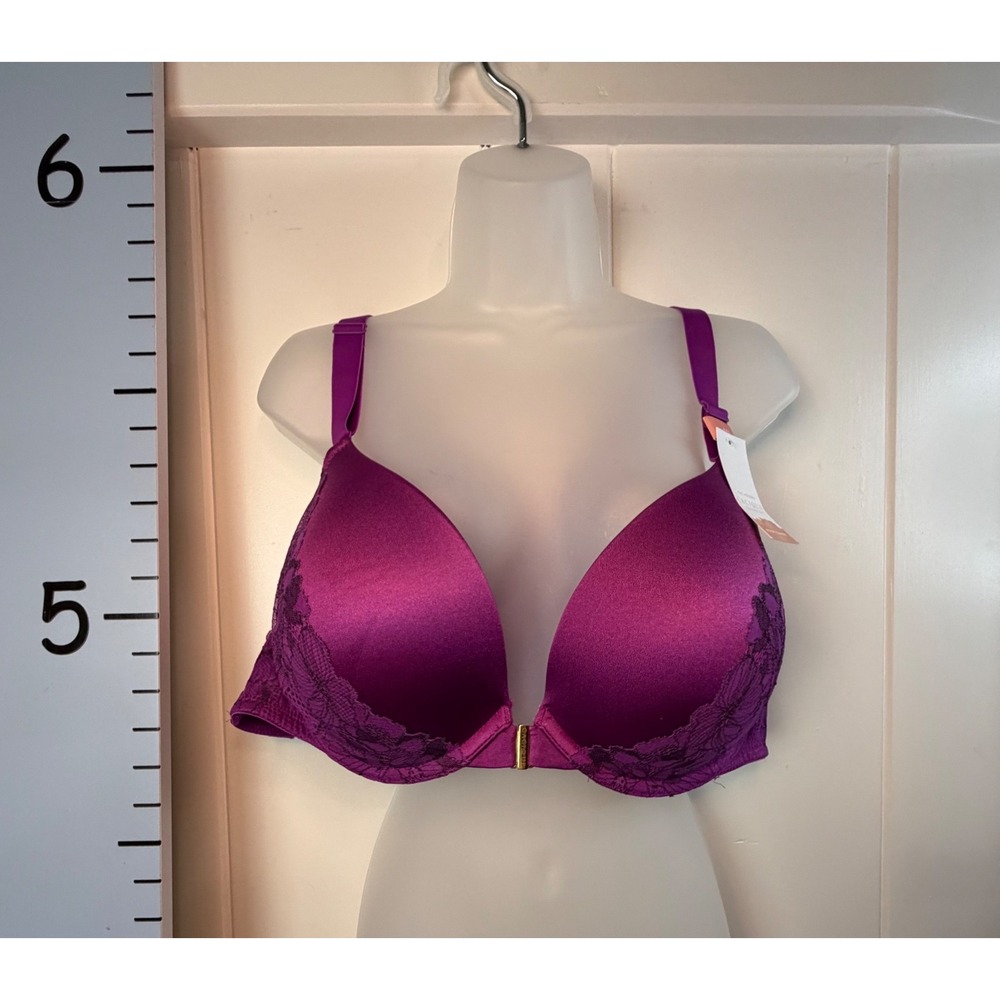 Cacique Purple Boost Plunge F5606 Padded Bra 44C Lace Y-Back NEW!
